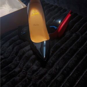 Christian Louboutin Glossy Black Heels with Red Soles